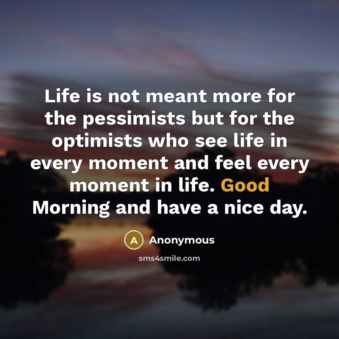 “Life is not meant more for the pessimists but for…” quote by Anonymous
