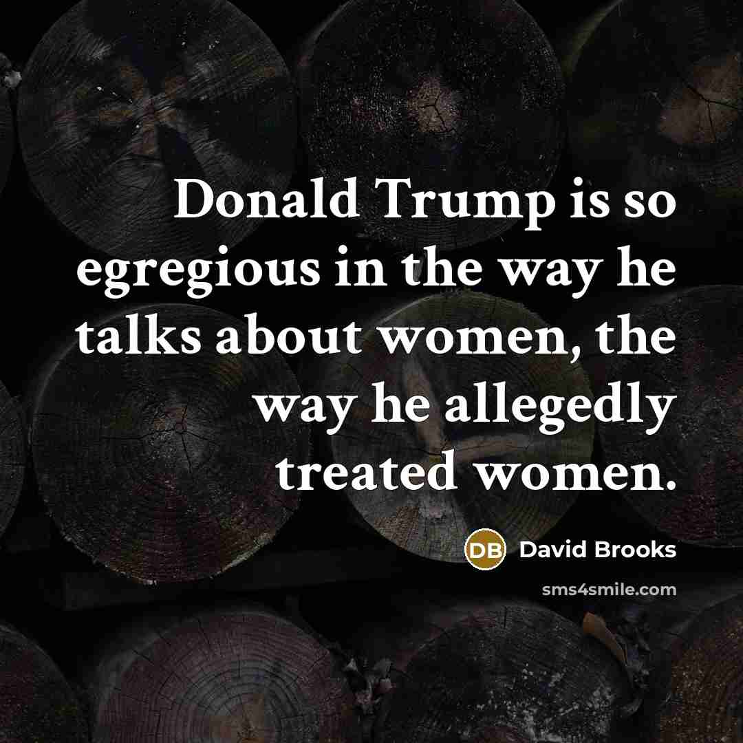“Donald Trump is so egregious in the way he talks…” quote by David Brooks