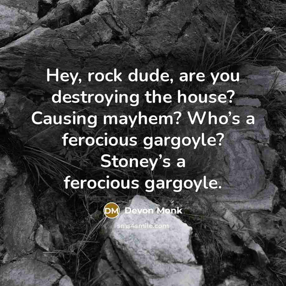 “Hey, rock dude, are you destroying the house? Causing mayhem?…” quote by Devon Monk