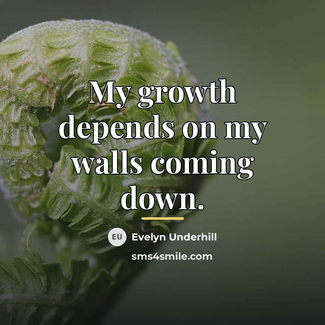 “My growth depends on my walls coming down.…” quote by Evelyn Underhill