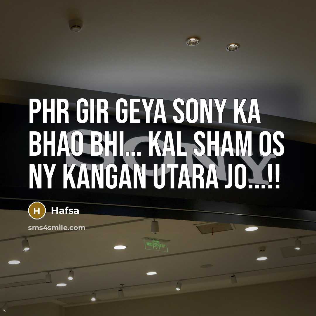 “Phr Gir Geya Sony Ka Bhao Bhi.... kal Sham Os…” quote by Hafsa
