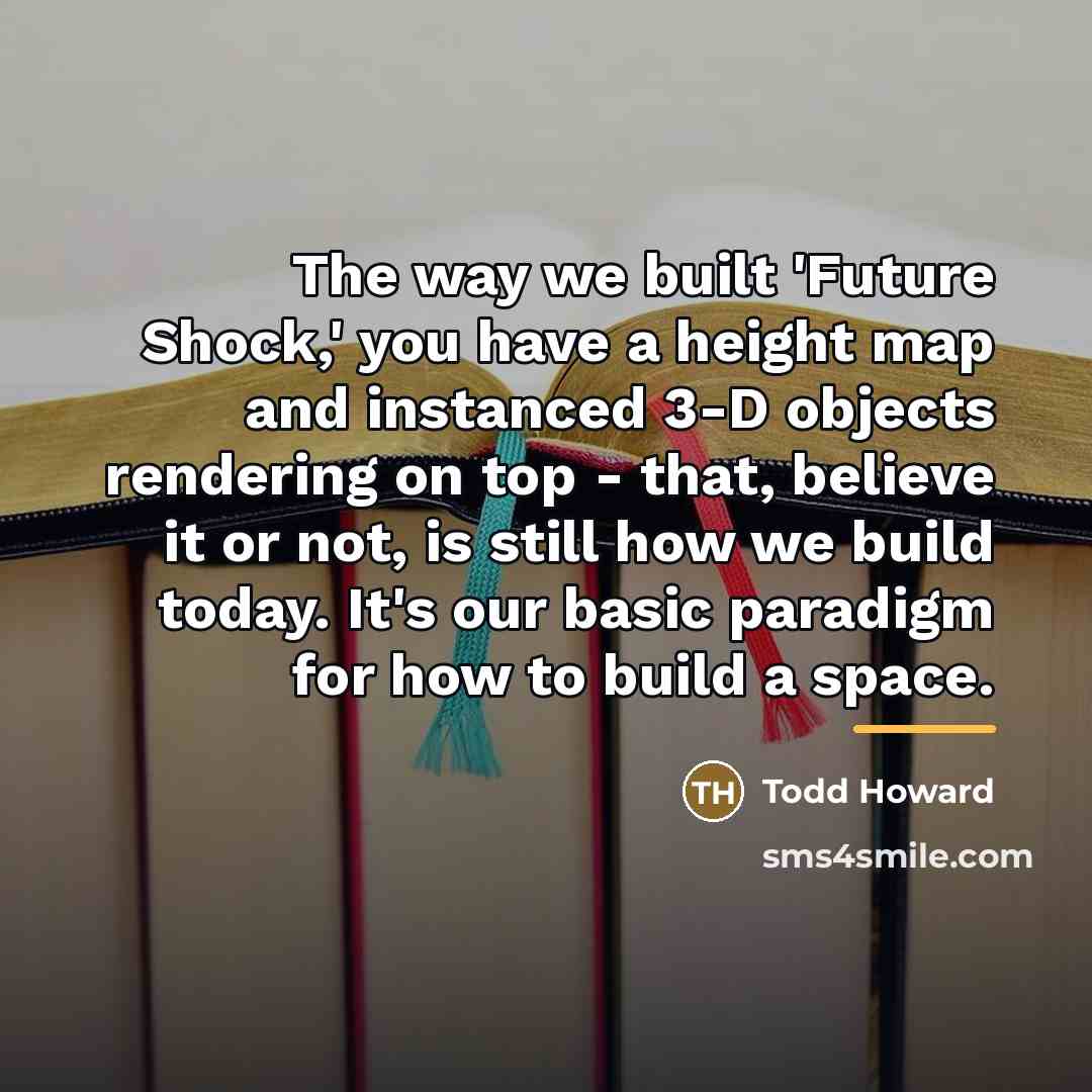“The way we built 'Future Shock,' you have a height…” quote by Todd Howard