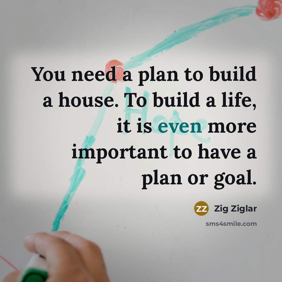 “You need a plan to build a house. To build…” quote by Zig Ziglar