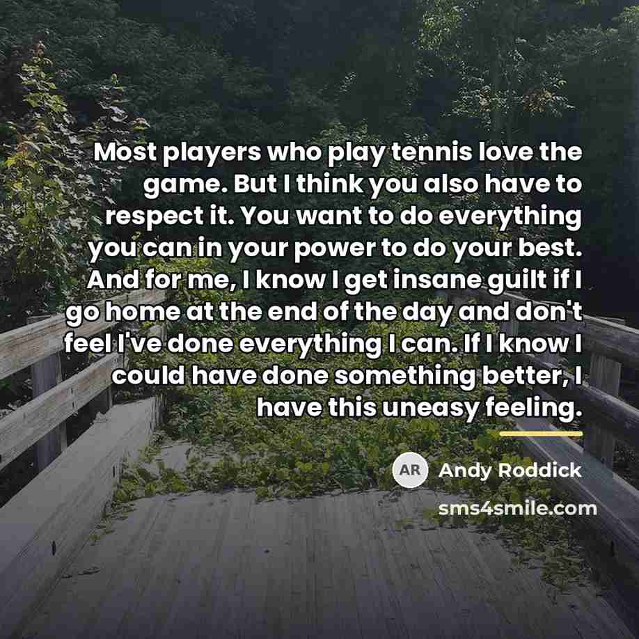 “Most players who play tennis love the game. But I…” quote by Andy Roddick
