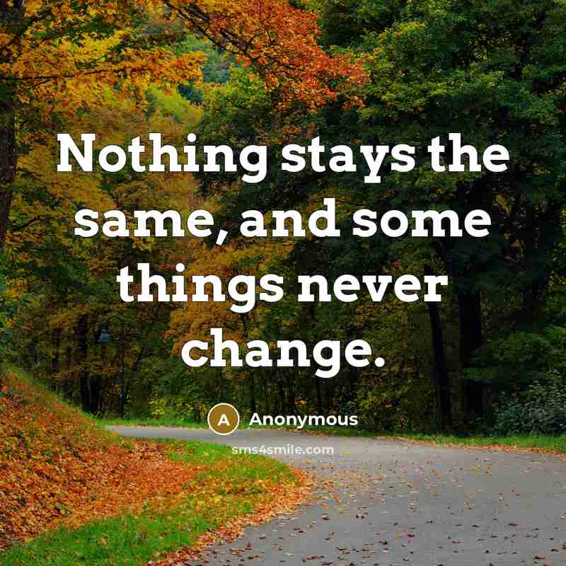 “Nothing stays the same, and some things never change.” quote by Anonymous