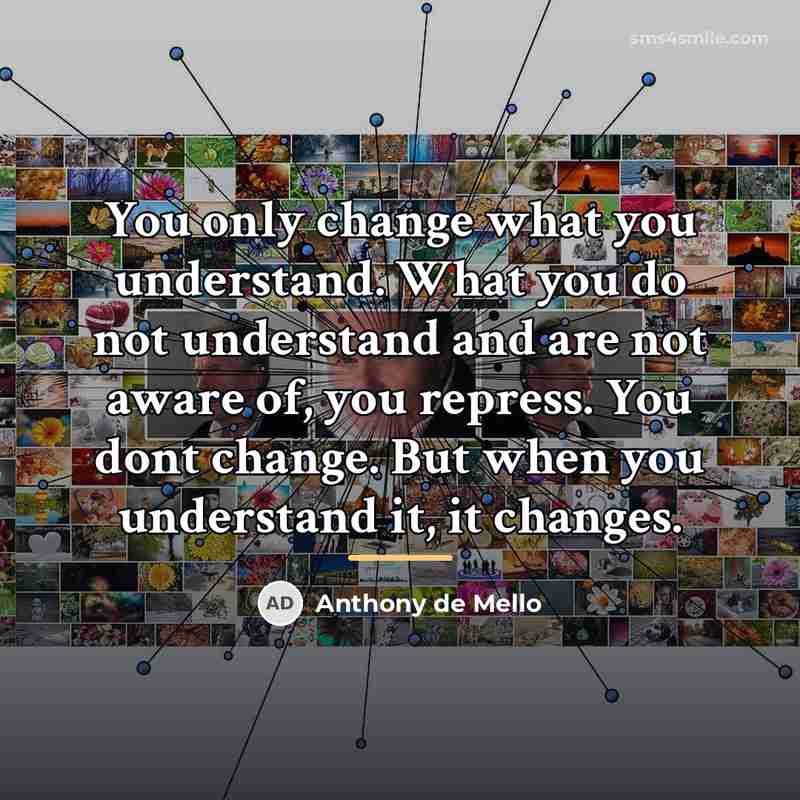 “You only change what you understand. What you do not…” quote by Anthony de Mello