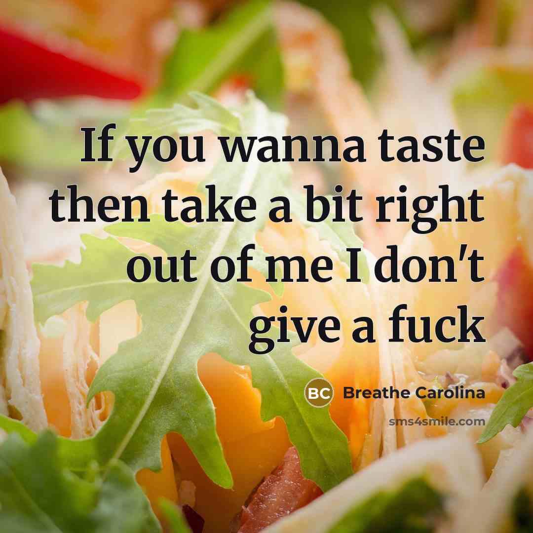 “If you wanna taste then take a bit right out…” quote by Breathe Carolina
