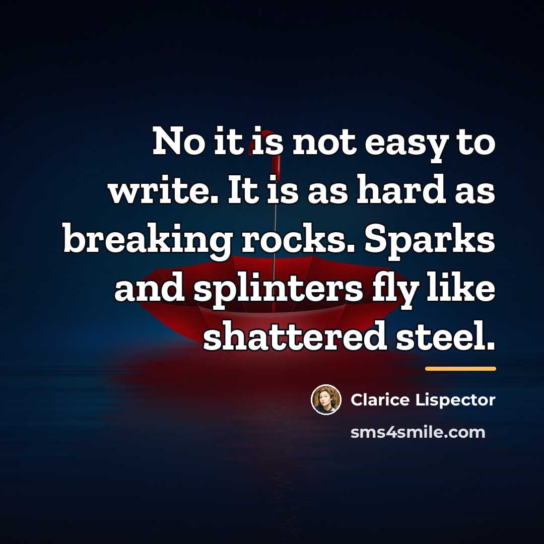 “No it is not easy to write. It is as…” quote by Clarice Lispector