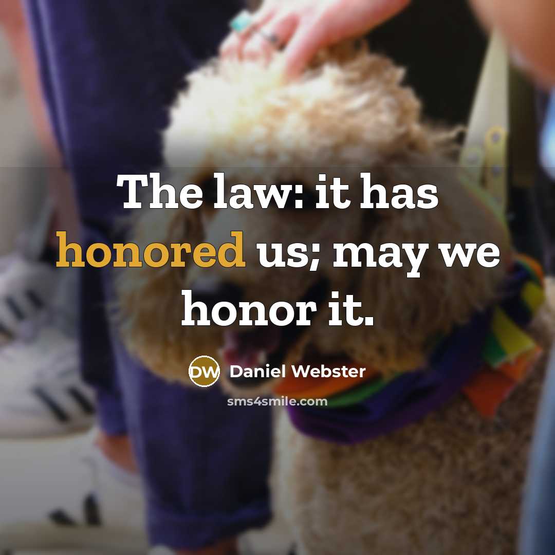 “The law: it has honored us; may we honor it.…” quote by Daniel Webster
