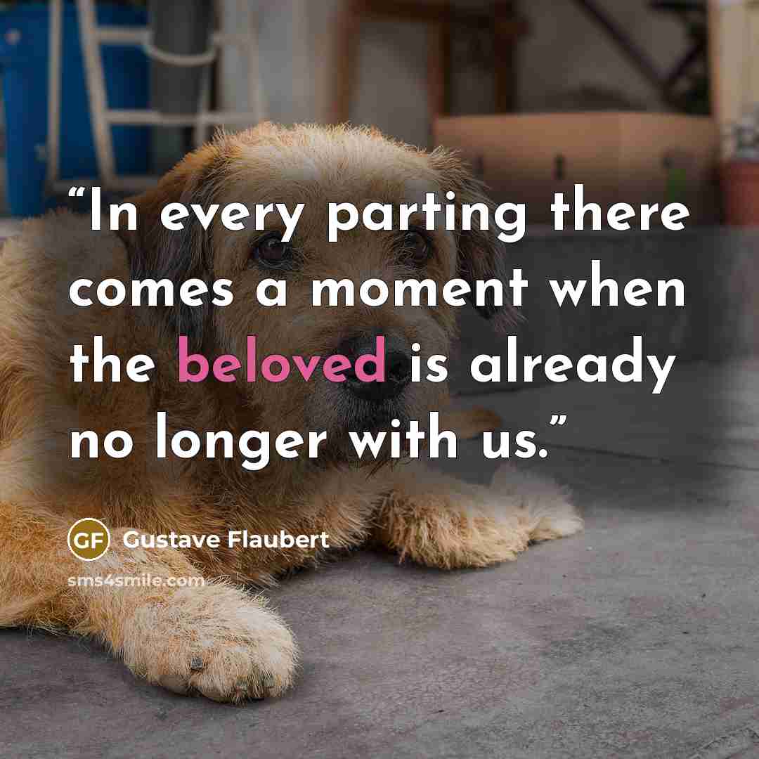“In every parting there comes a moment when the beloved is already no longer with us.” quote by Gustave Flaubert