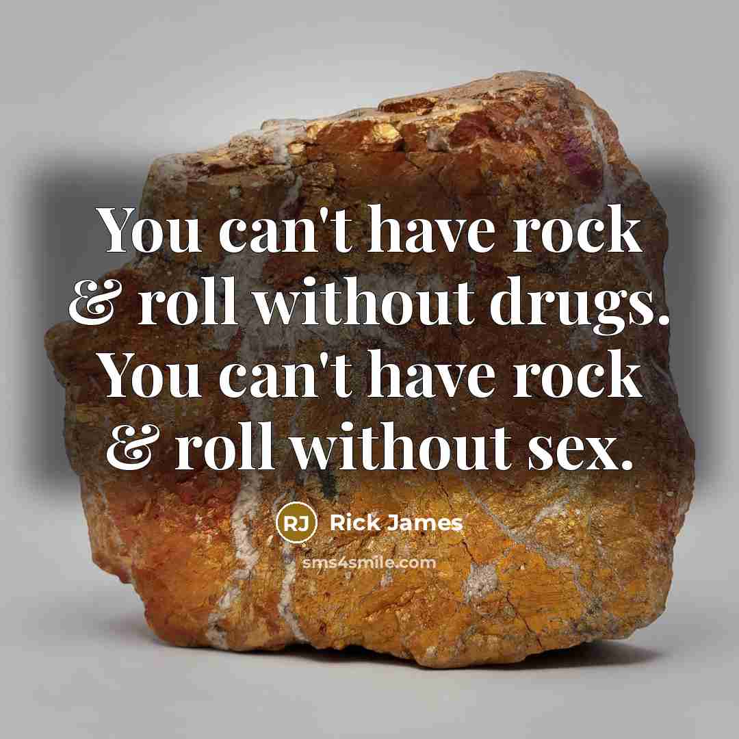 “You can't have rock & roll without drugs. You can't…” quote by Rick James
