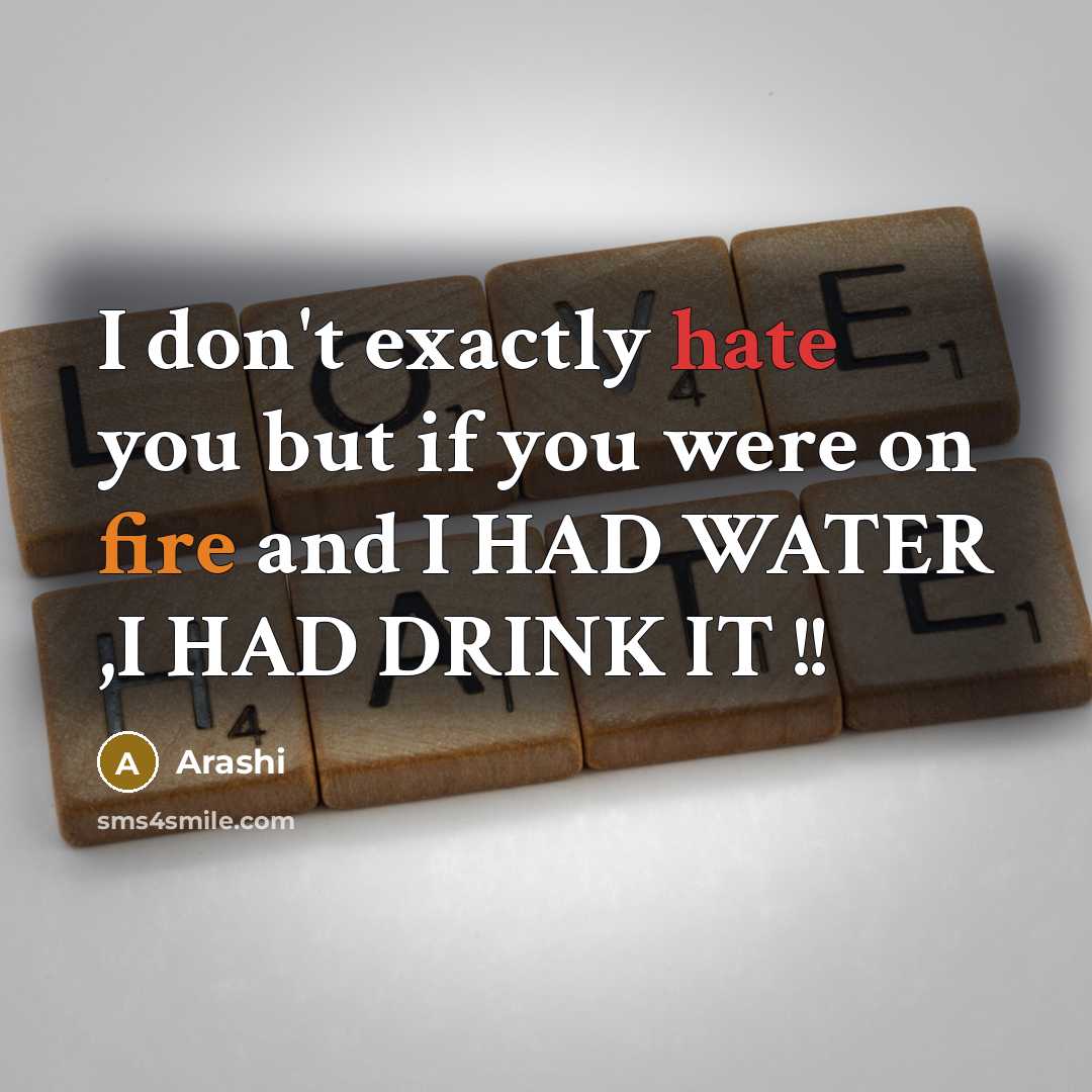 “I don't exactly hate you but if you were on…” quote by Arashi