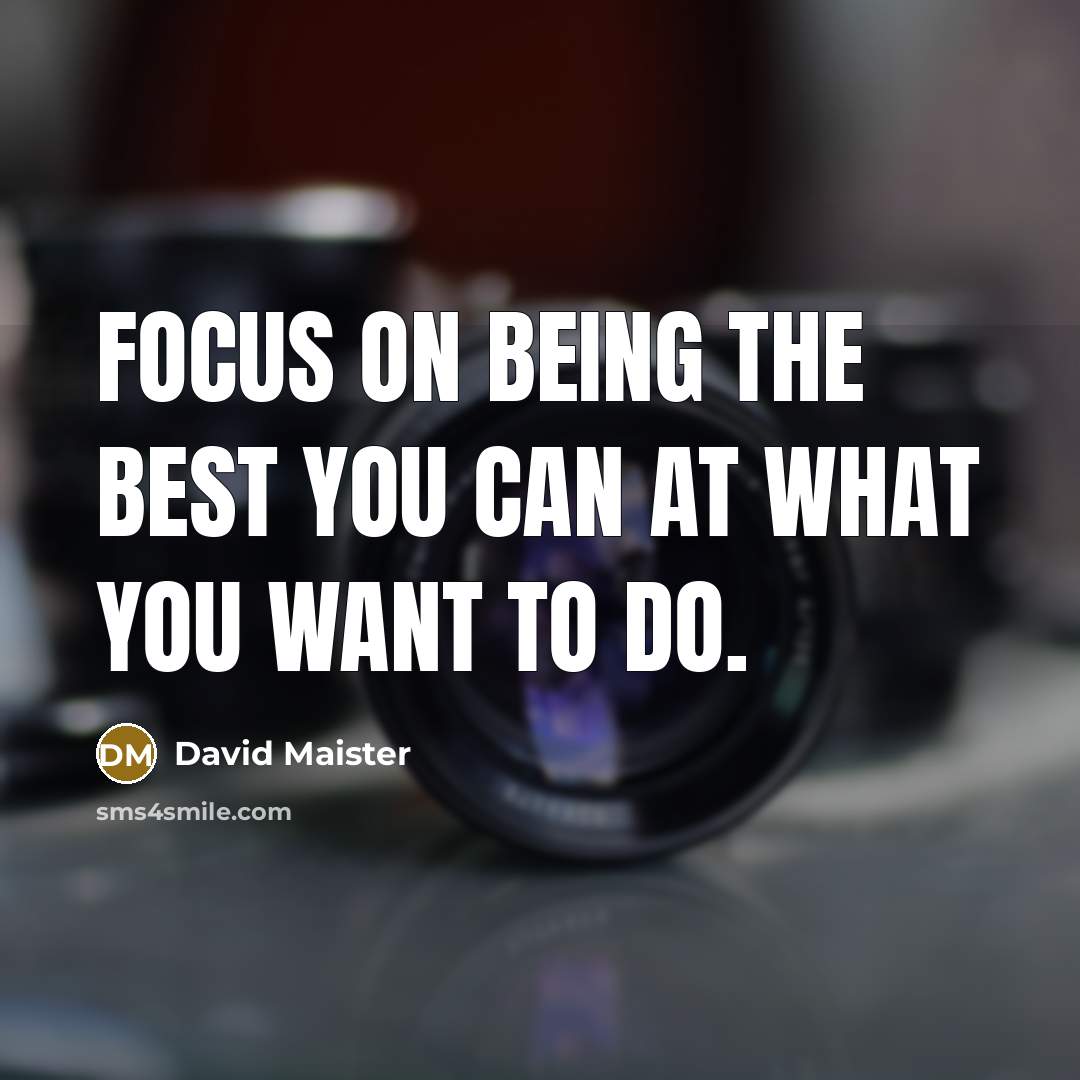 “Focus on being the best you can at what you…” quote by David Maister