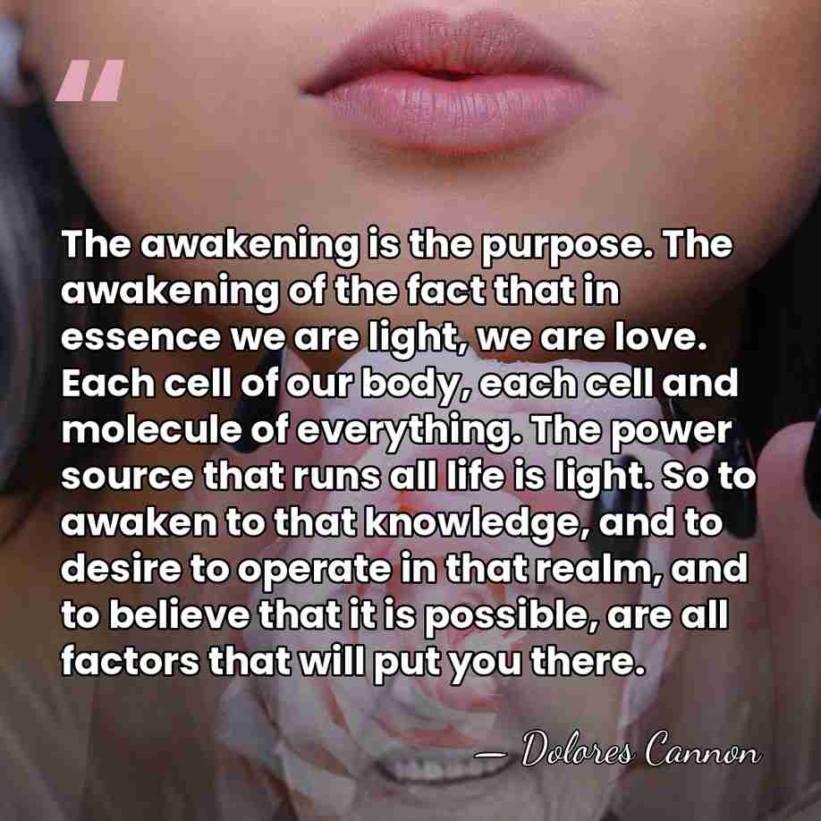 The awakening is the purpose. The awakening of the fact that in&hellip; - Dolores Cannon