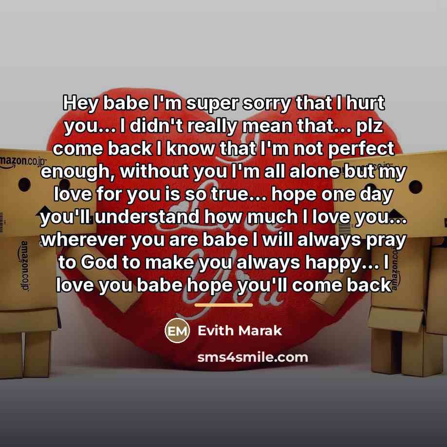 “Hey babe I'm super sorry that I hurt you... I…” quote by Evith Marak