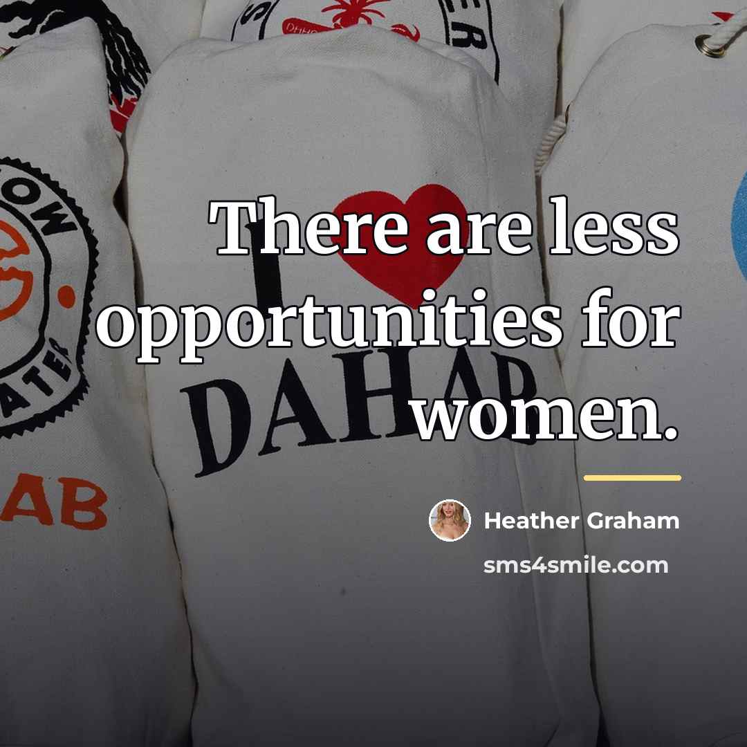 “There are less opportunities for women.…” quote by Heather Graham