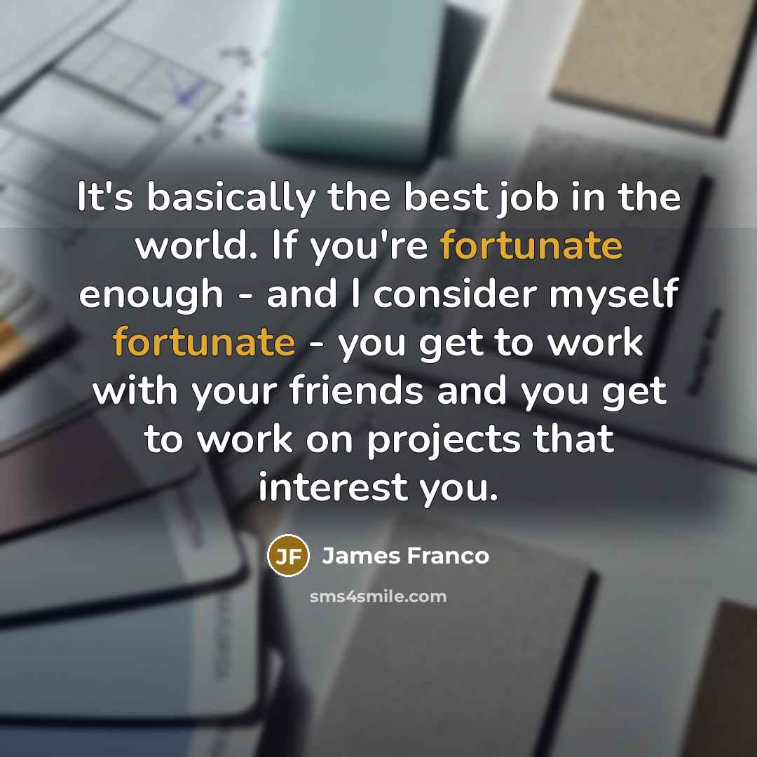 “It's basically the best job in the world. If you're…” quote by James Franco