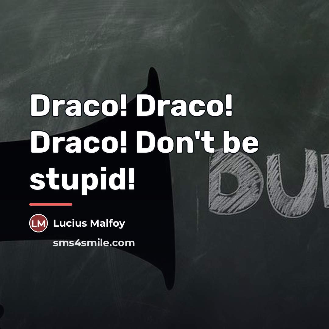 “Draco! Draco! Draco! Don't be stupid!…” quote by Lucius Malfoy
