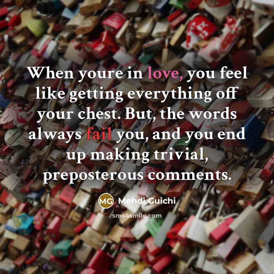 “When youre in love, you feel like getting everything off…” quote by Mehdi Guichi