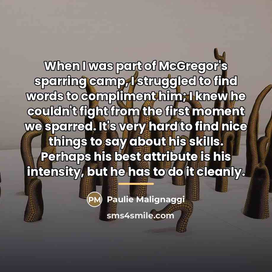 “When I was part of McGregor's sparring camp, I struggled…” quote by Paulie Malignaggi