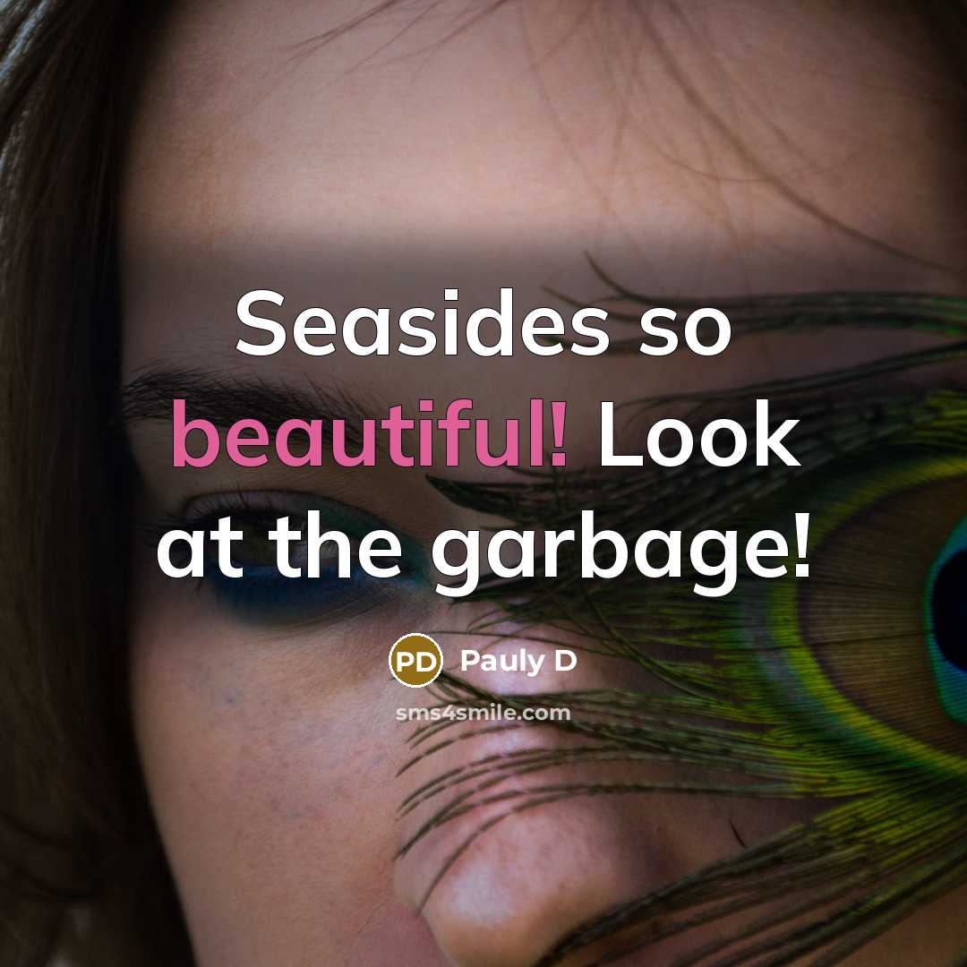 “Seasides so beautiful! Look at the garbage!…” quote by Pauly D