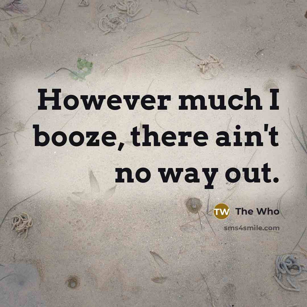 “However much I booze, there ain't no way out.…” quote by The Who