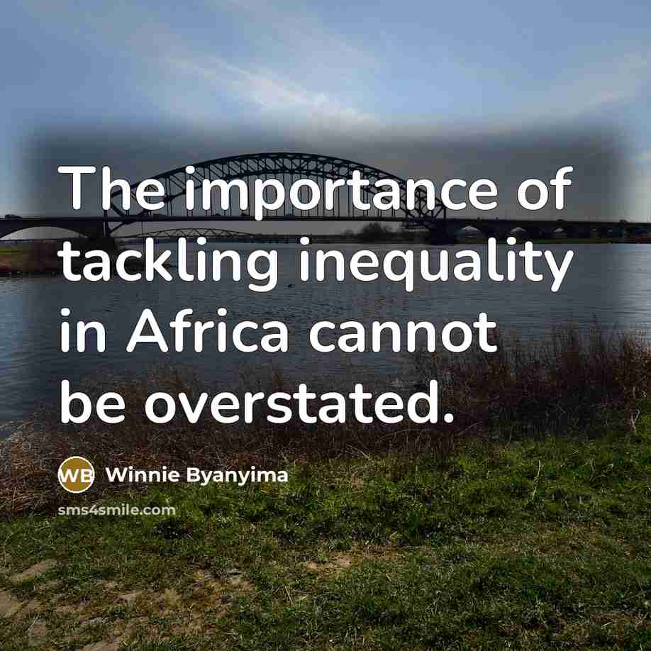 “The importance of tackling inequality in Africa cannot be overstated.…” quote by Winnie Byanyima