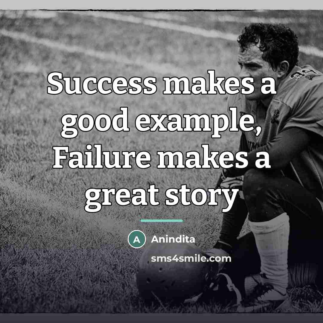 “Success makes a good example, Failure makes a great story…” quote by Anindita