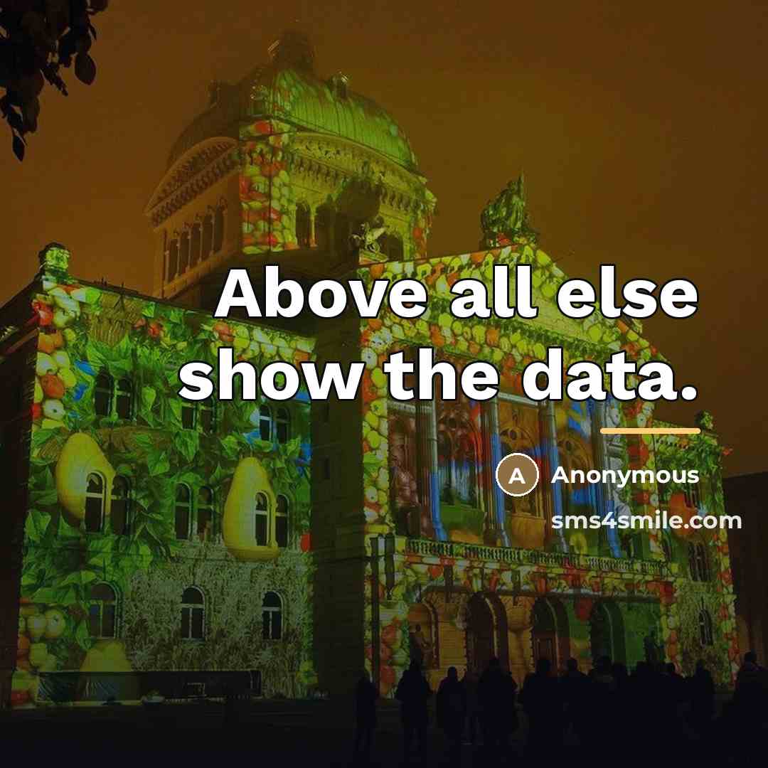 “Above all else show the data.…” quote by Anonymous