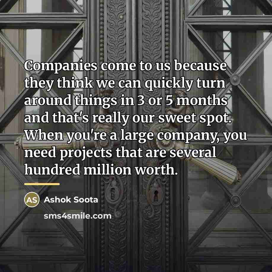 “Companies come to us because they think we can quickly…” quote by Ashok Soota