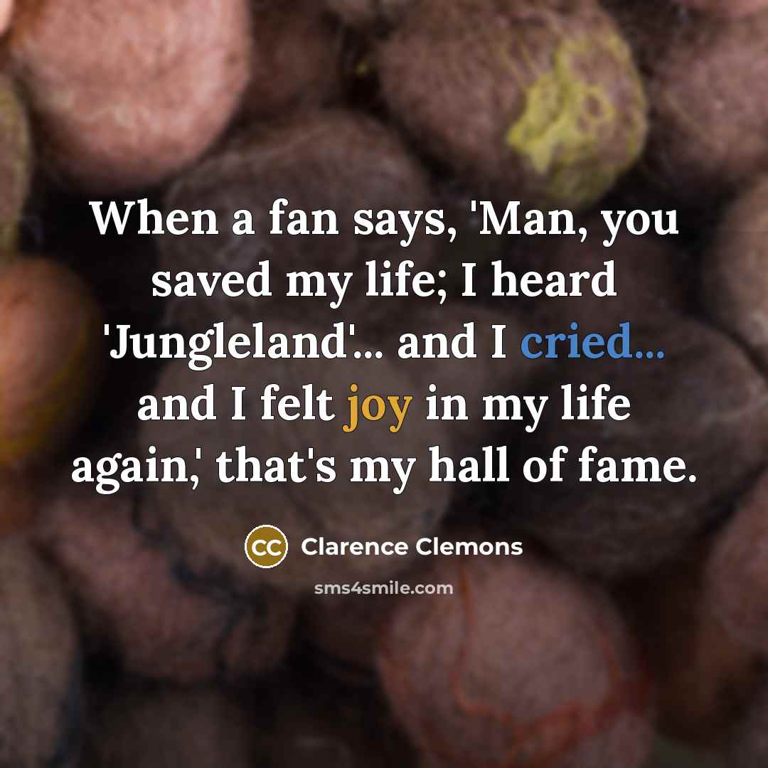 “When a fan says, 'Man, you saved my life; I…” quote by Clarence Clemons