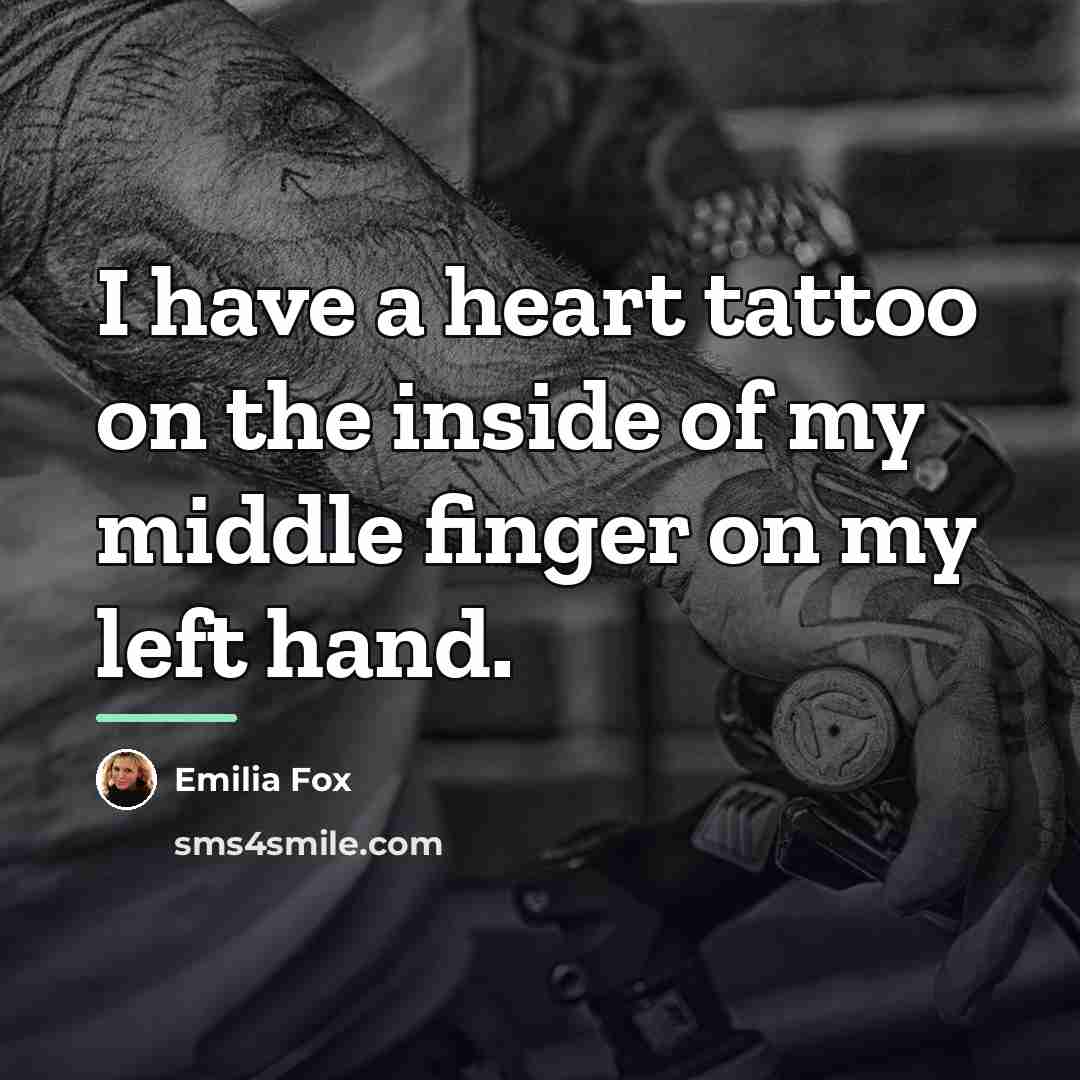 “I have a heart tattoo on the inside of my…” quote by Emilia Fox