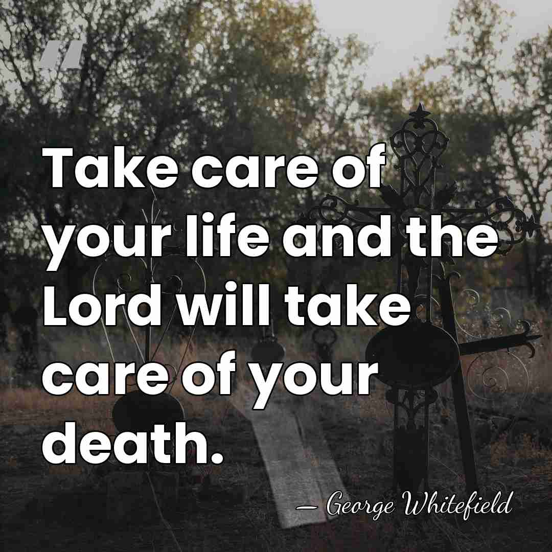 Take care of your life and the Lord will take care of&hellip; - George Whitefield