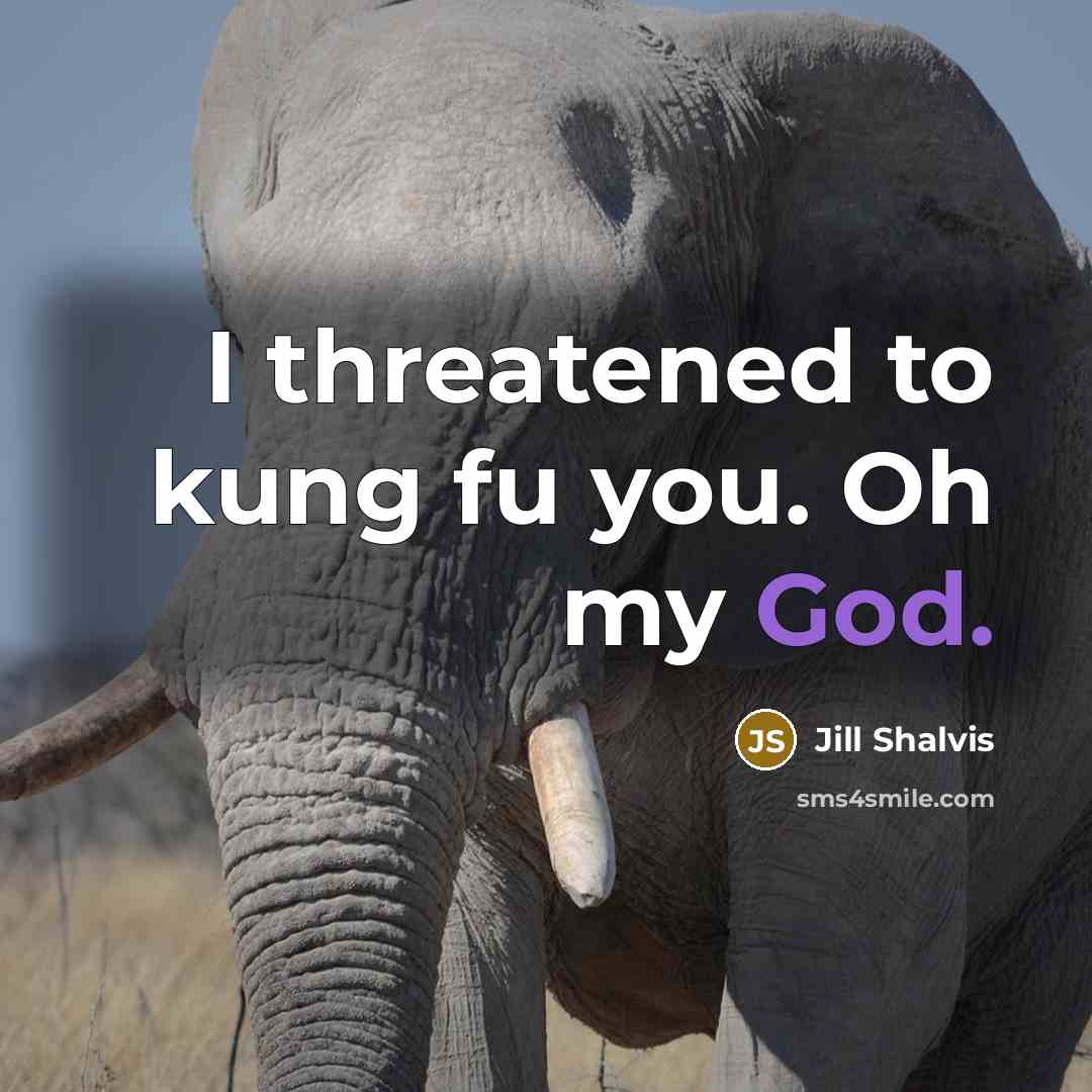 “I threatened to kung fu you. Oh my God.…” quote by Jill Shalvis