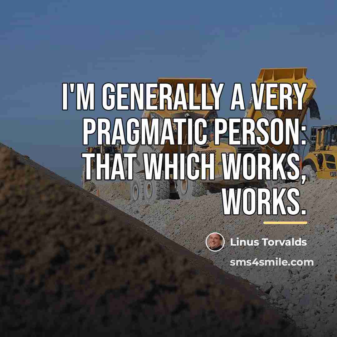 “I'm generally a very pragmatic person: that which works, works.…” quote by Linus Torvalds