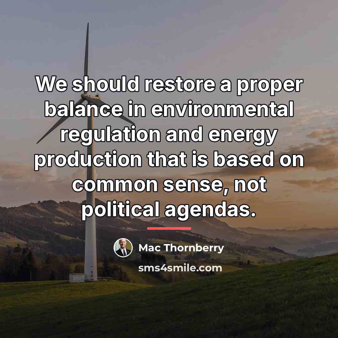 “We should restore a proper balance in environmental regulation and…” quote by Mac Thornberry