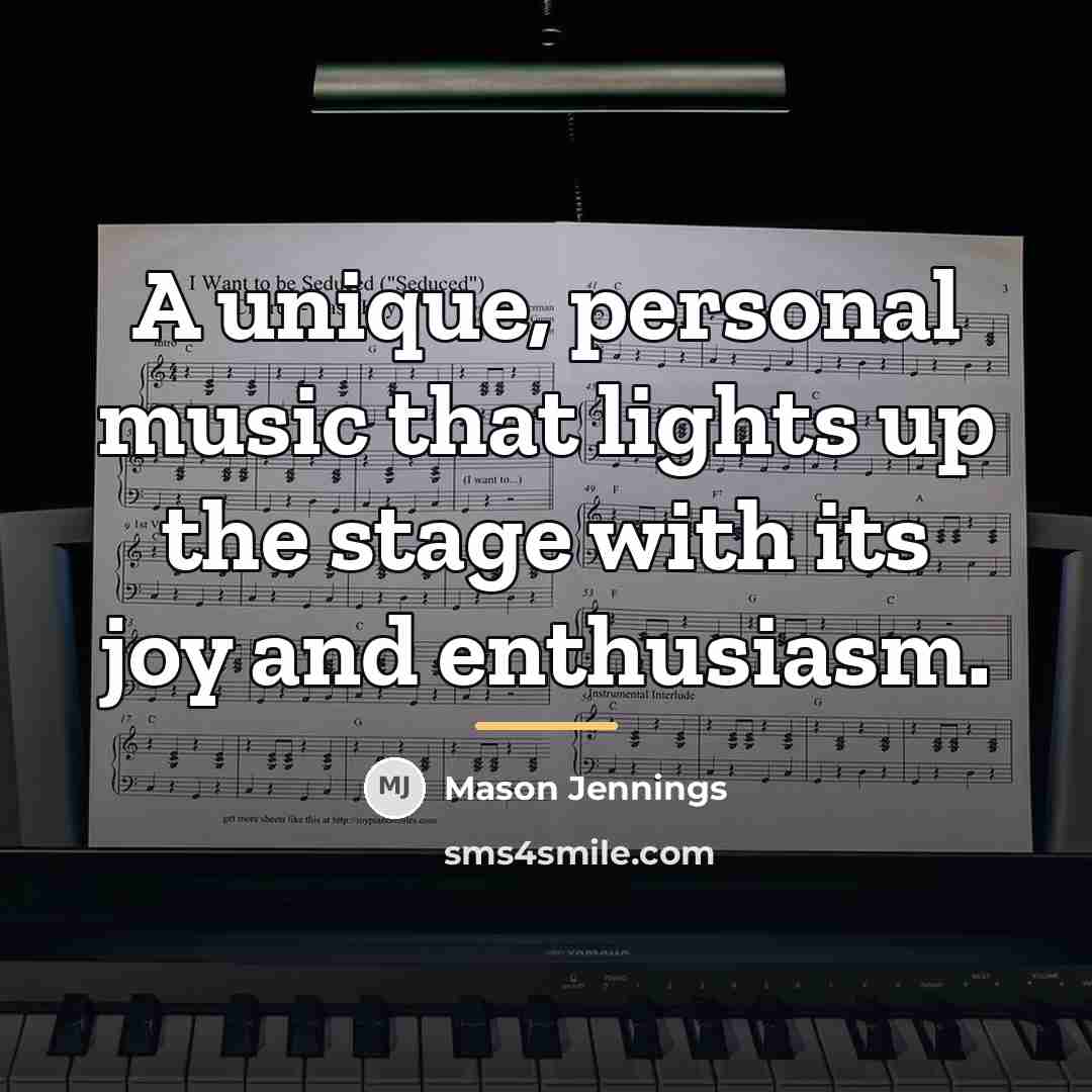“A unique, personal music that lights up the stage with…” quote by Mason Jennings