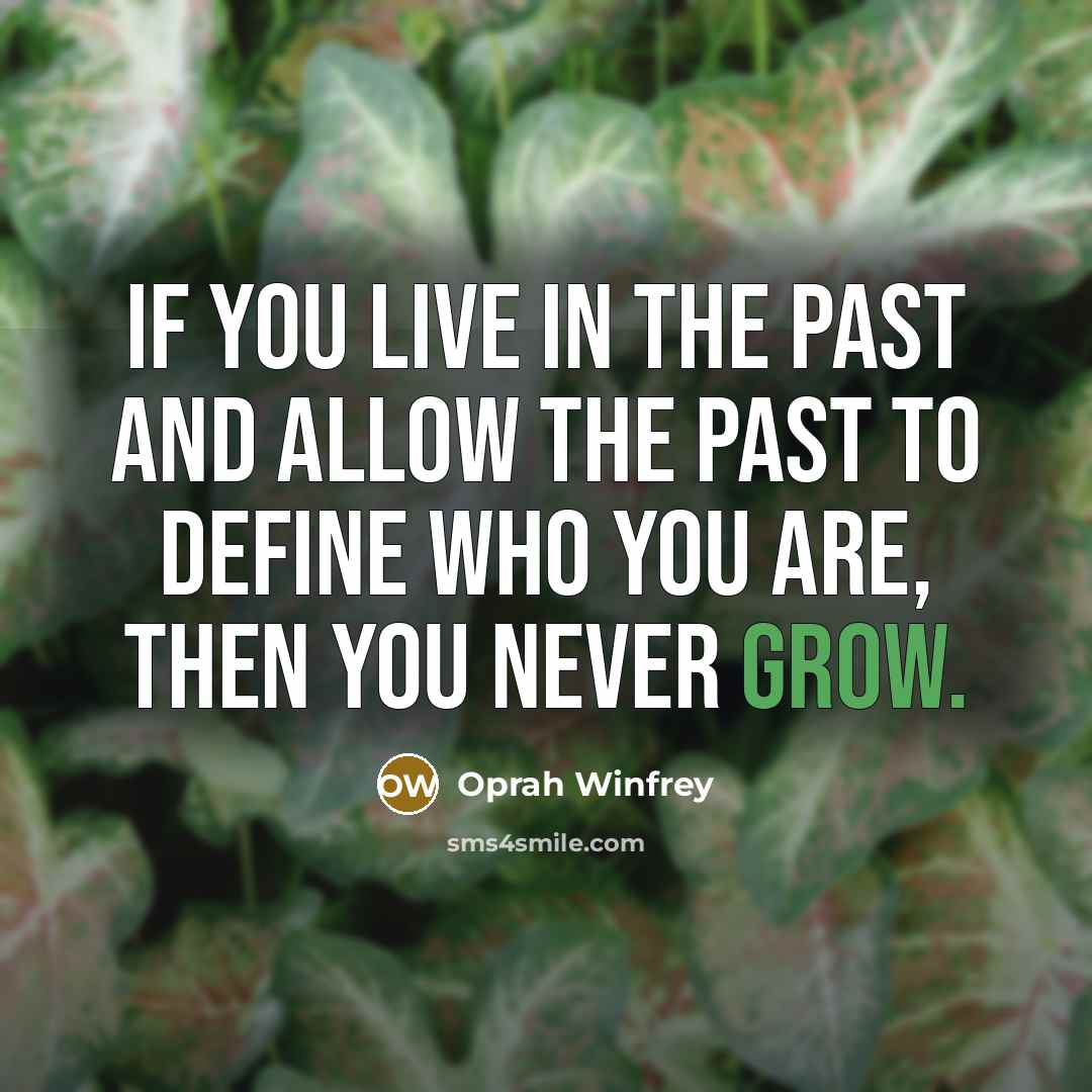 “If you live in the past and allow the past…” quote by Oprah Winfrey