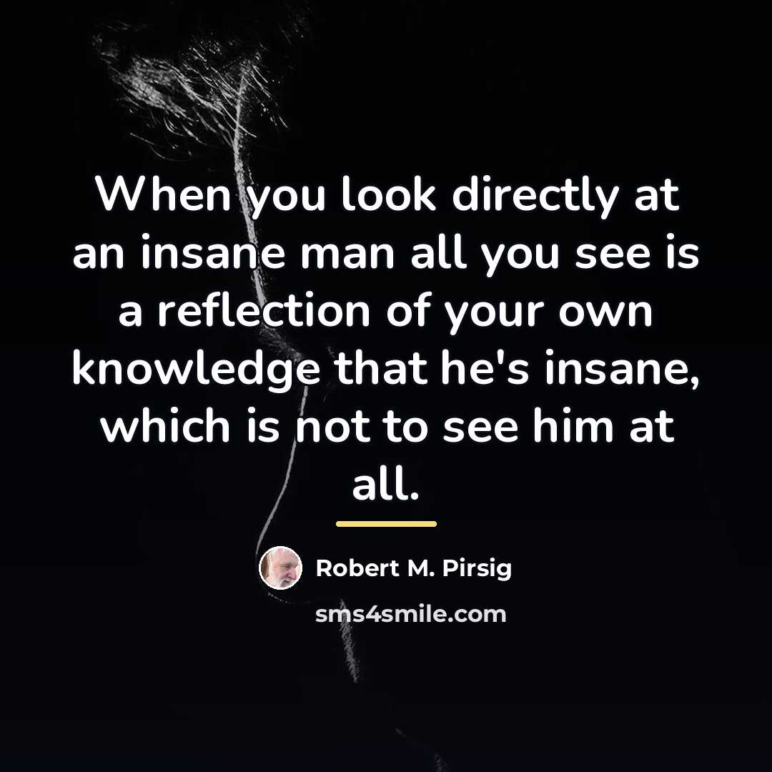 “When you look directly at an insane man all you…” quote by Robert M. Pirsig