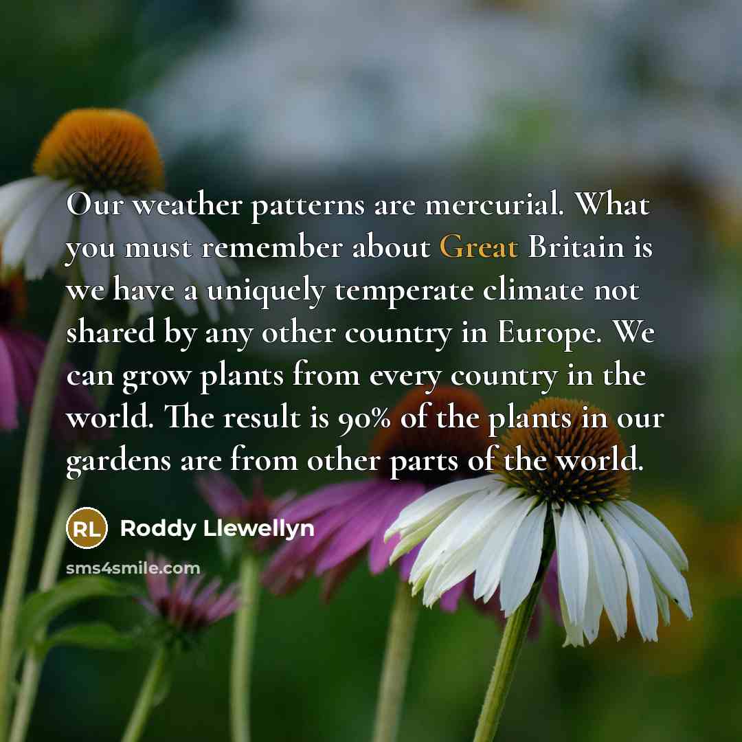 “Our weather patterns are mercurial. What you must remember about…” quote by Roddy Llewellyn