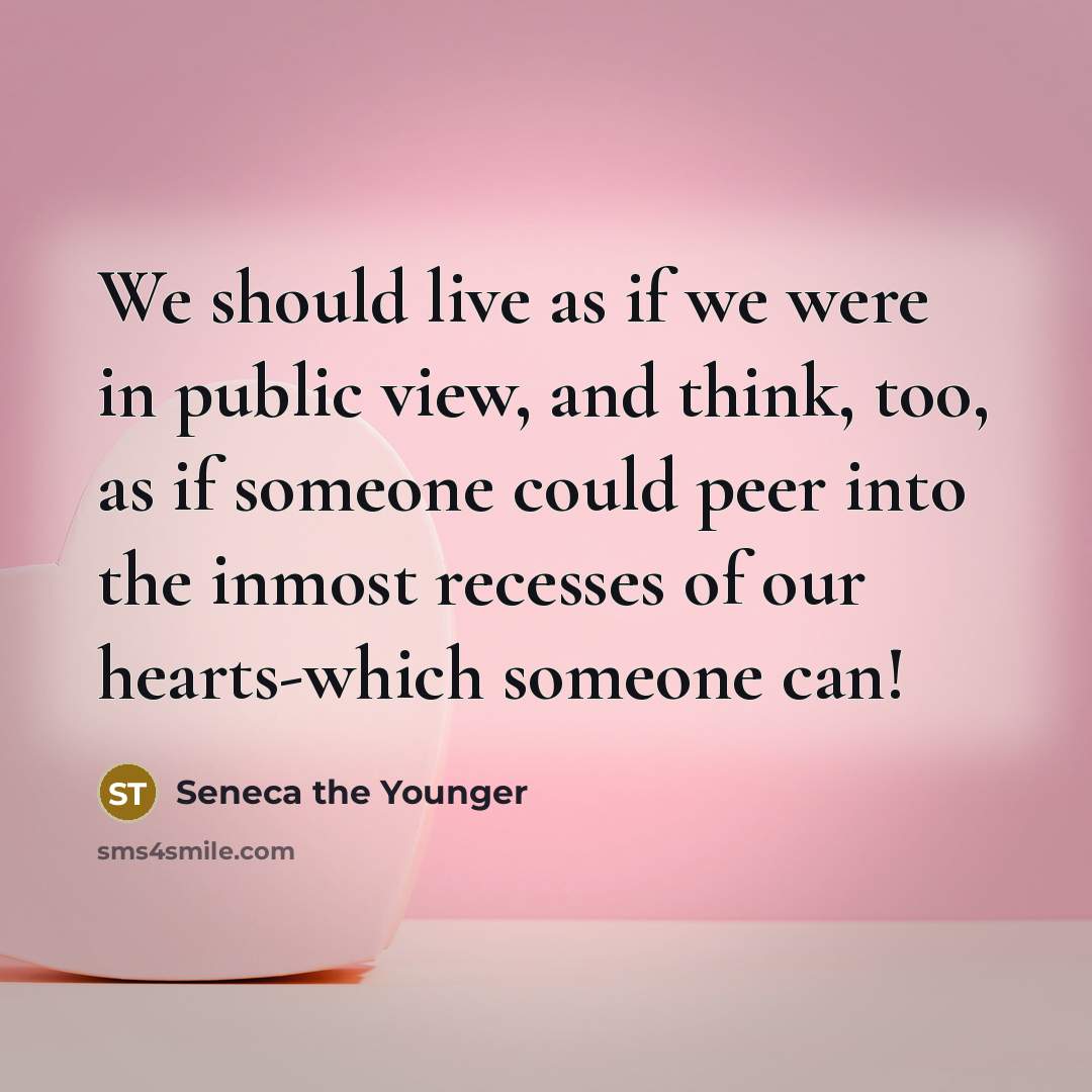 “We should live as if we were in public view,…” quote by Seneca the Younger