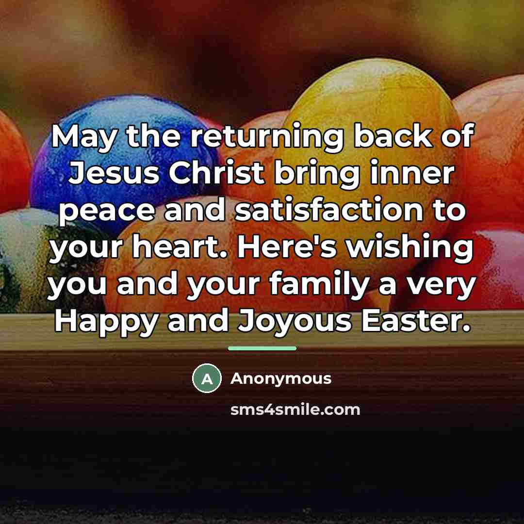 “May the returning back of Jesus Christ bring inner peace…” quote by Anonymous