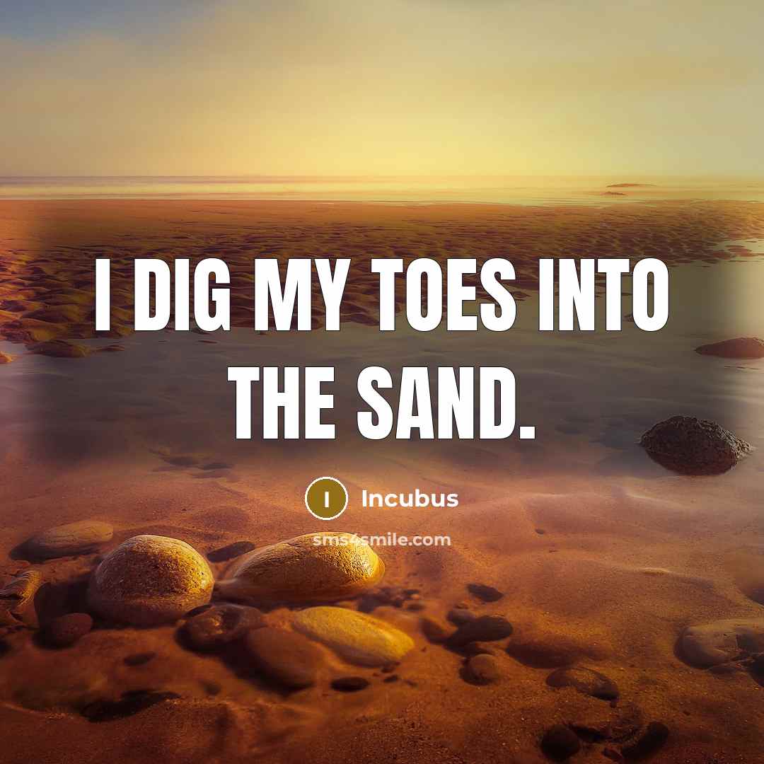 “I dig my toes into the sand.…” quote by Incubus