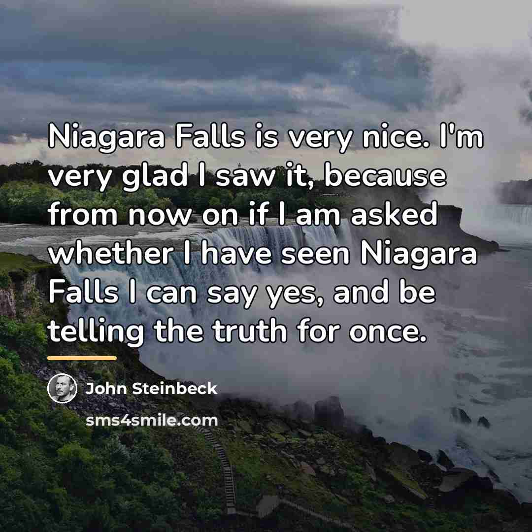 “Niagara Falls is very nice. I'm very glad I saw…” quote by John Steinbeck