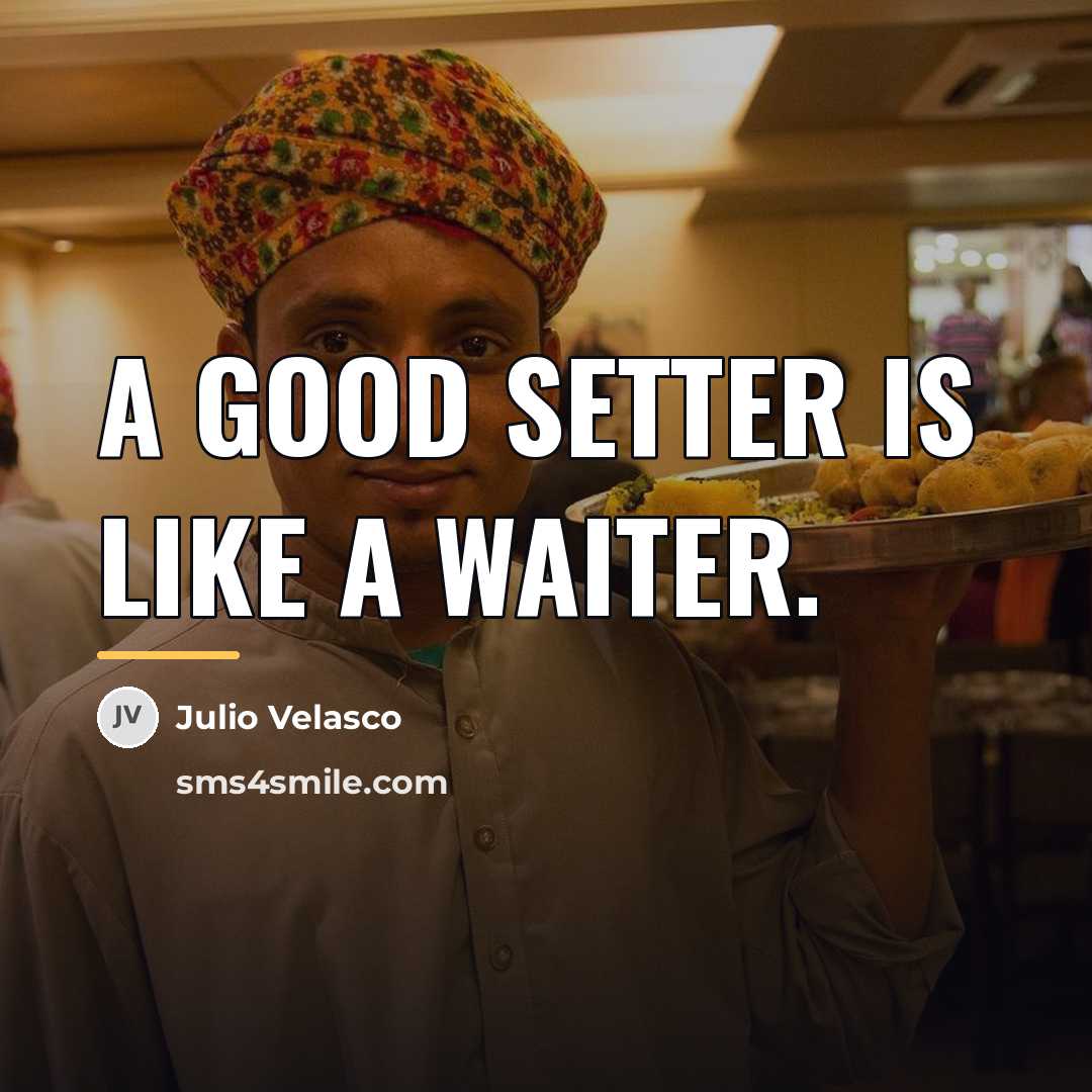 “A good setter is like a waiter.…” quote by Julio Velasco