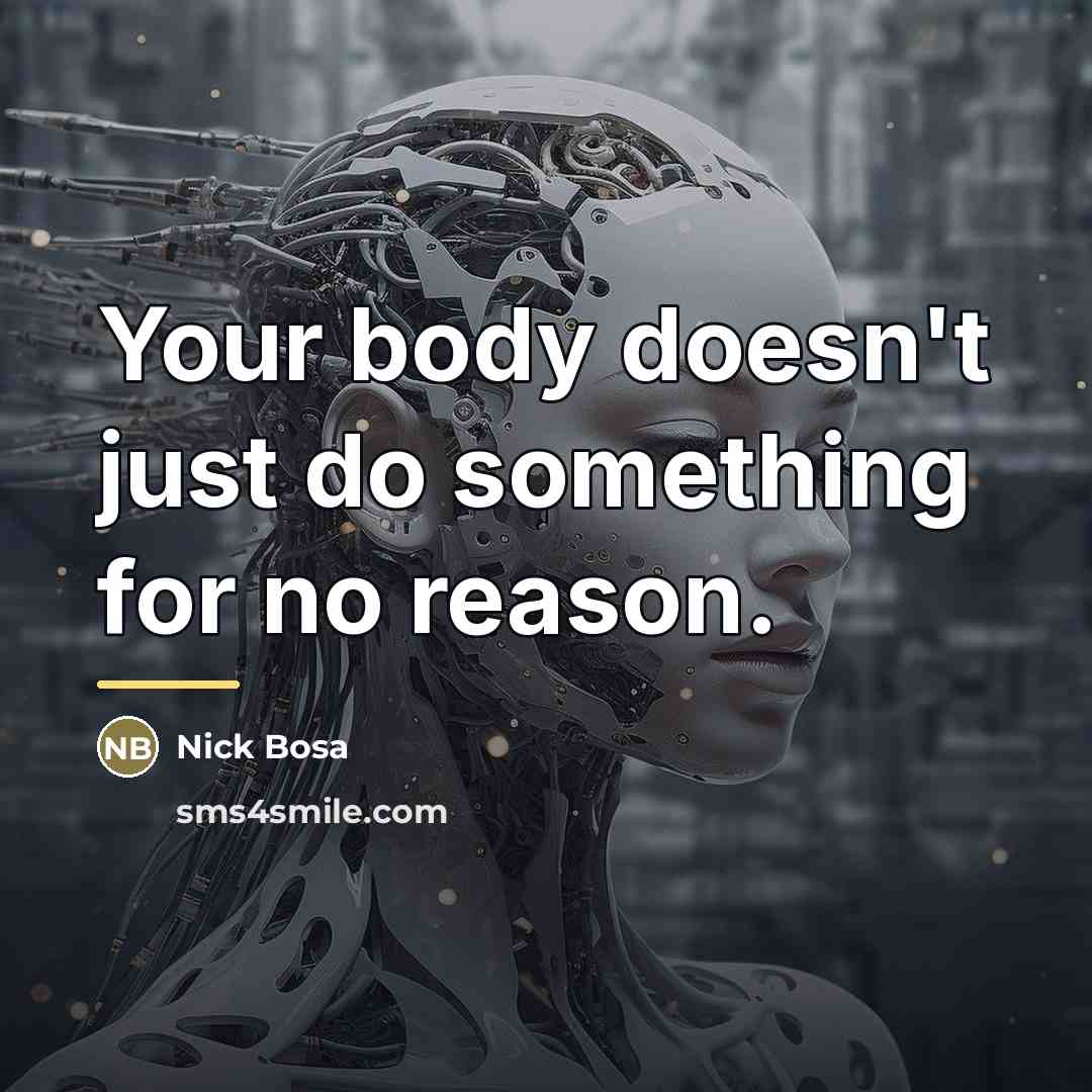 “Your body doesn't just do something for no reason.…” quote by Nick Bosa