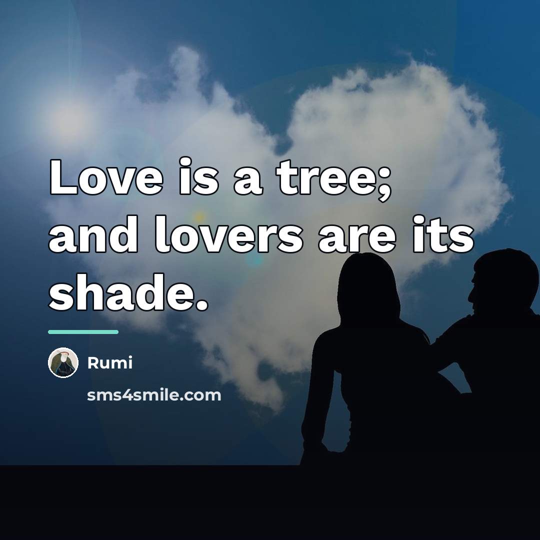 “Love is a tree; and lovers are its shade.…” quote by Rumi