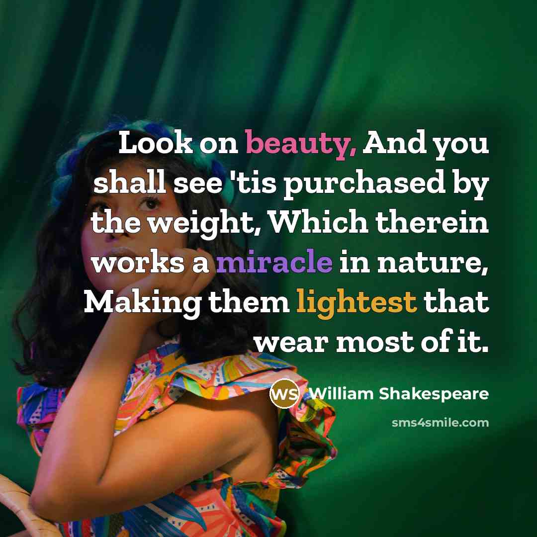 “Look on beauty, And you shall see 'tis purchased by…” quote by William Shakespeare
