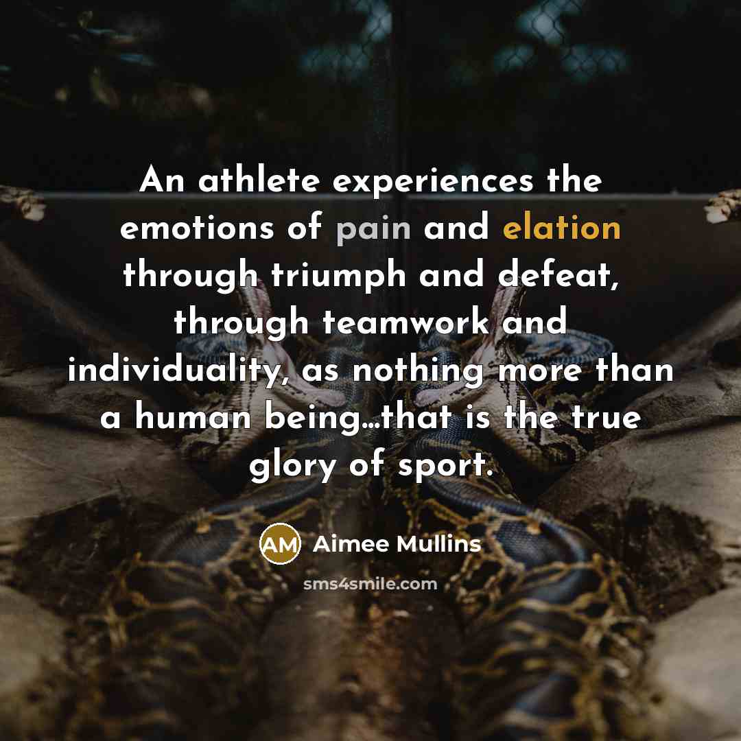 “An athlete experiences the emotions of pain and elation through…” quote by Aimee Mullins