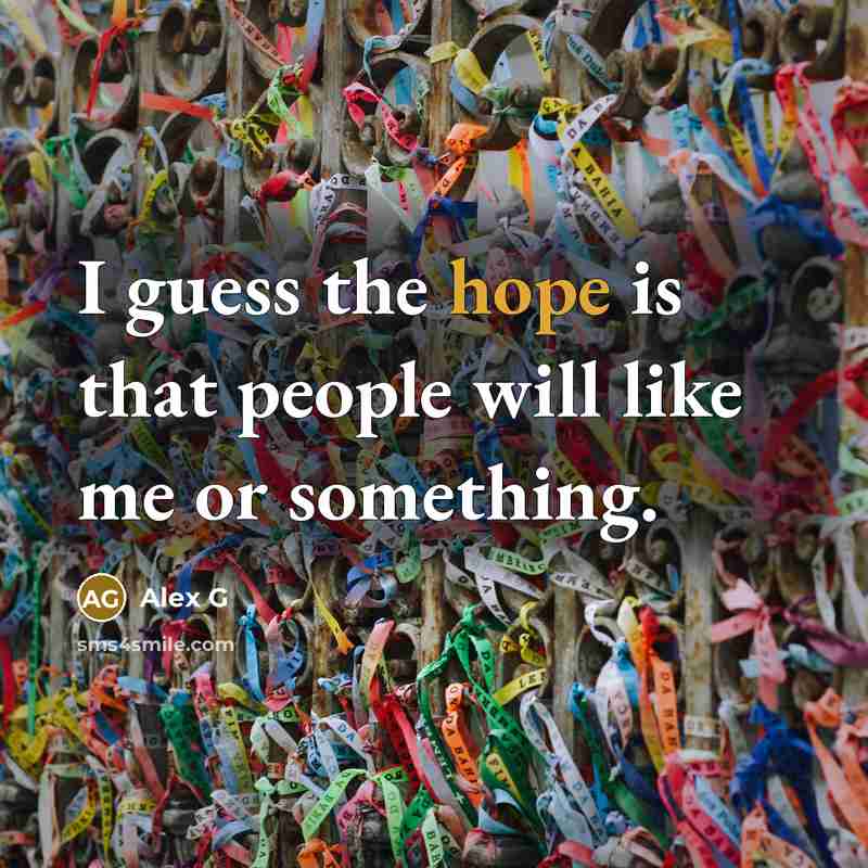 “I guess the hope is that people will like me…” quote by Alex G